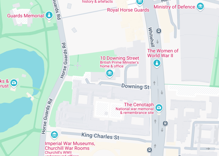 Map of 10 Downing Street, London