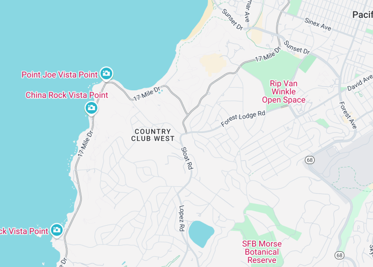 Map of 17-Mile Drive, Carmel-By-The-Sea