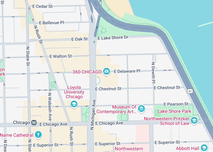 Map of 360 Chicago Tilt viewing platform, Chicago