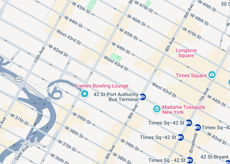 Map of 42nd Street, Manhattan (New York City)