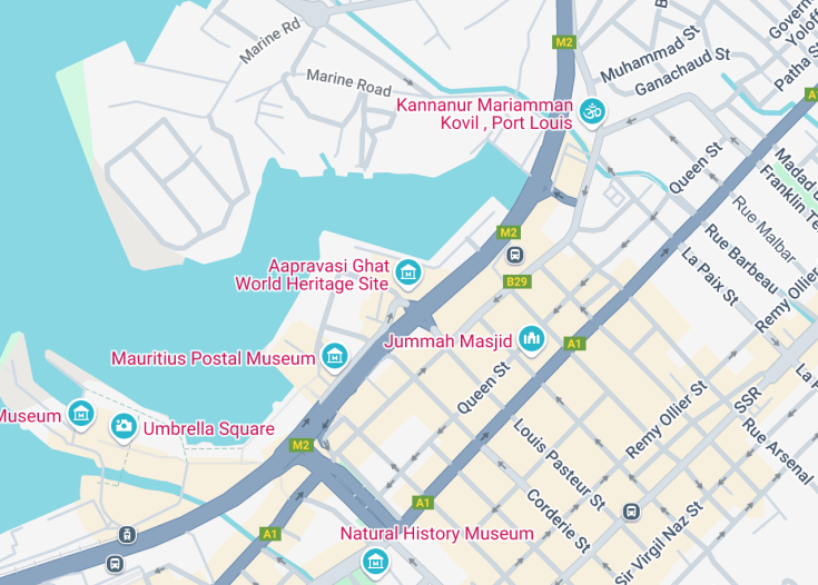 Map of Aapravasi ghat, Port Louis