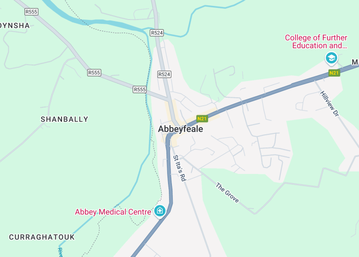 Map of Abbeyfeale Ireland, Ireland