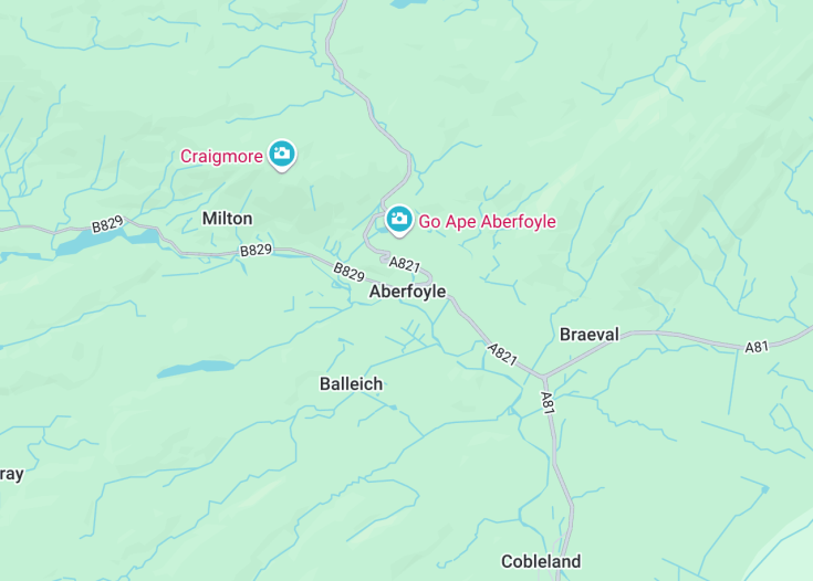 Map of Aberfoyle, Scotland (United Kingdom)