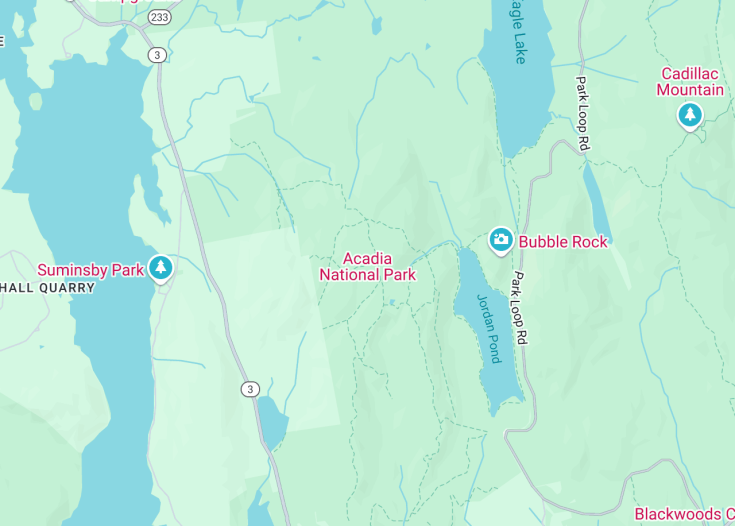 Map of Acadia National Park, Bar Harbor