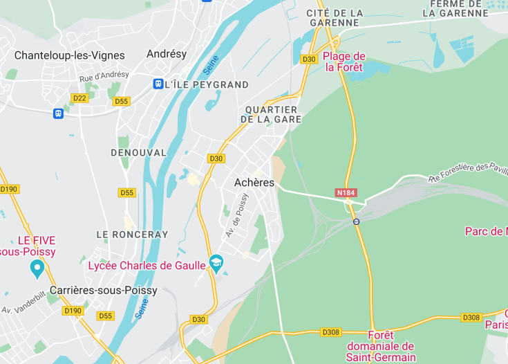 Map of Achères, France