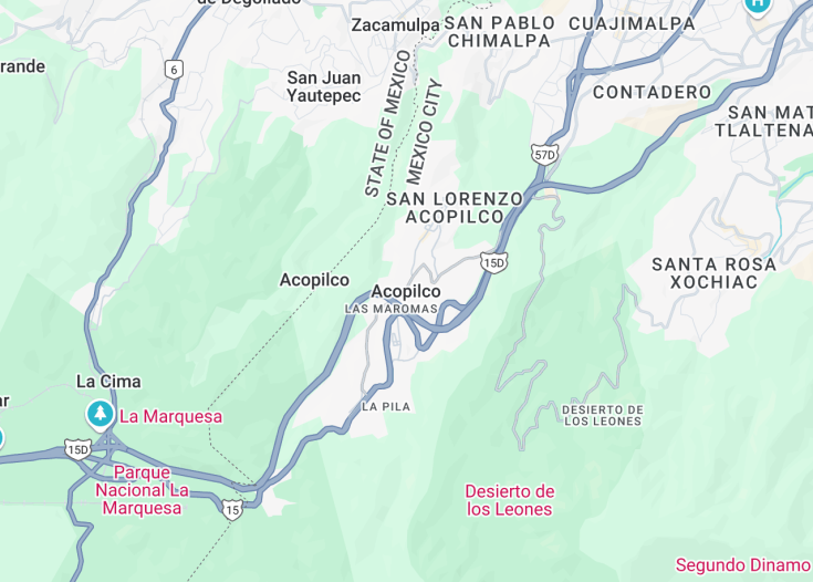 Map of Acopilco, Mexico