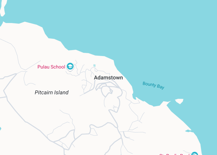 Map of Adamstown, Pitcairn Islands (United Kingdom)