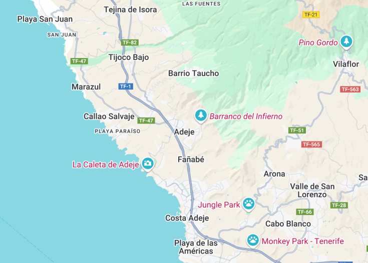 Map of Adeje, Tenerife (Canaries, Spain)