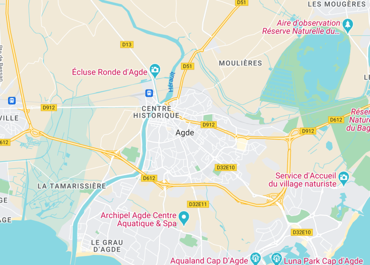 Map of Agde, France