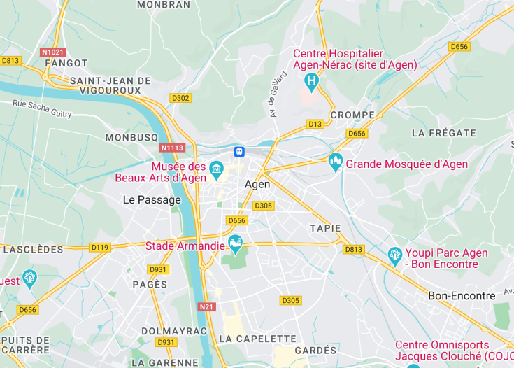 Map of Agen, France