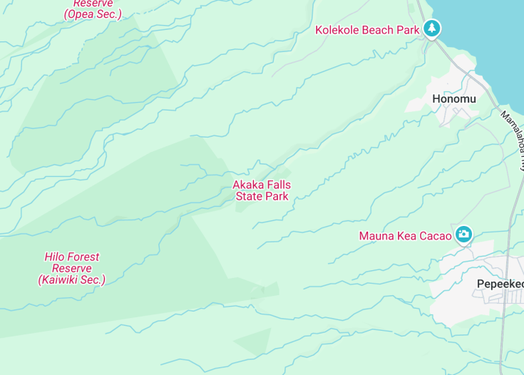 Map of Akaka Falls State Park, Honomu