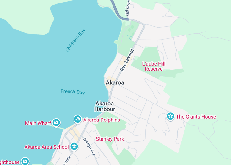 Map of Akaroa, New Zealand