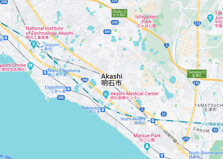 Map of Akashi, Japan