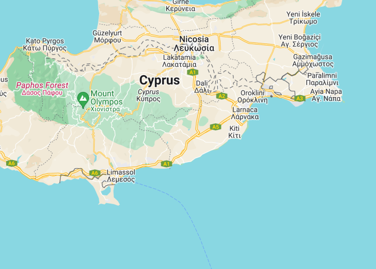 Map of Akrotiri and Dhekelia (UK), 