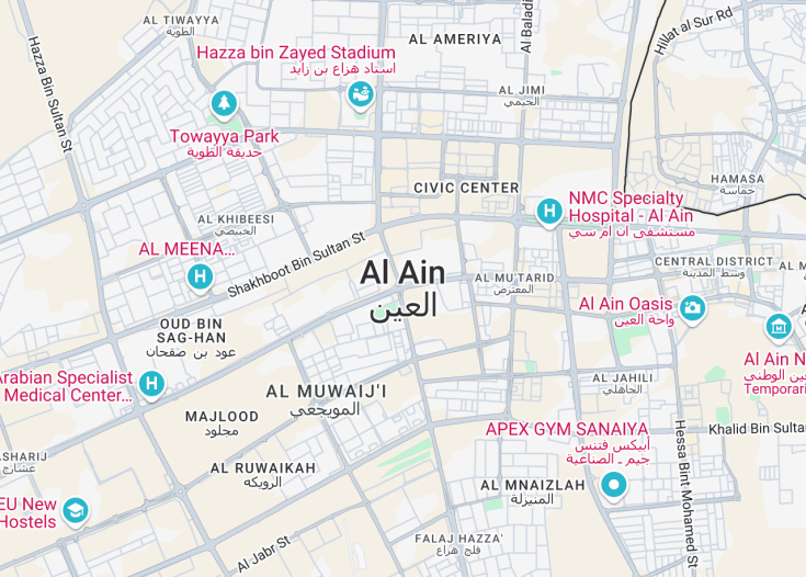 Map of Al Ain, United Arab Emirates