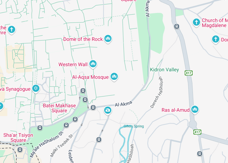 Map of Al-Aqsa Mosque, Jerusalem (Palestine)