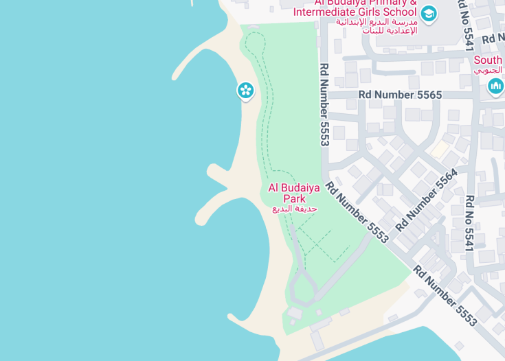 Map of Al Budaiya public Beach, Budaiya