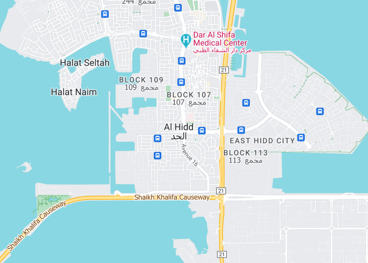 Map of Al Hidd, Bahrain