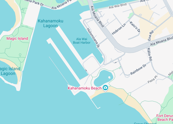 Map of Ala Wai Boat Harbor, Honolulu