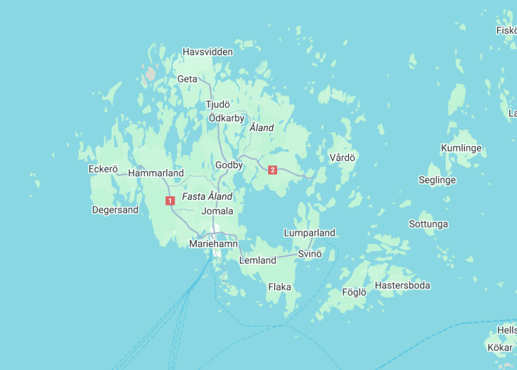 Map of Åland Islands, Finland