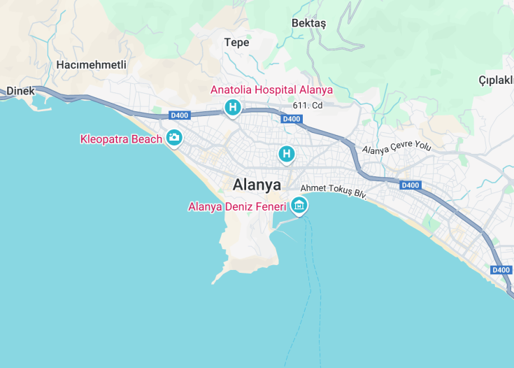 Map of Alanya, Turkey