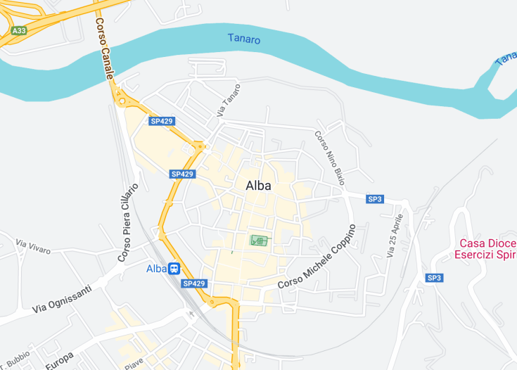 Map of Alba, Italy