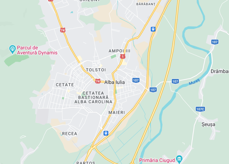 Map of Alba Iulia, Romania