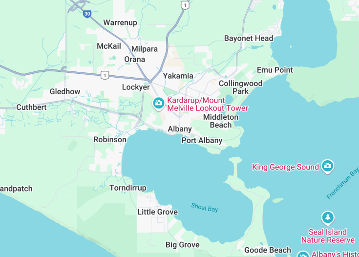 Map of Albany, Australia