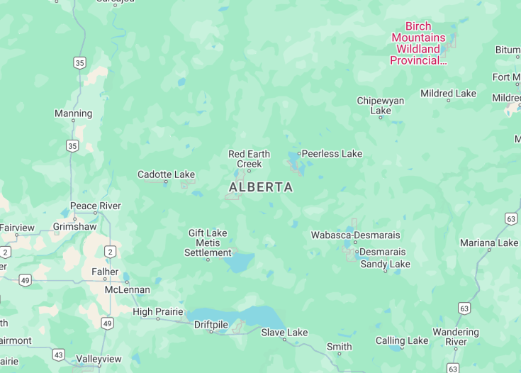 Map of Alberta, Canada