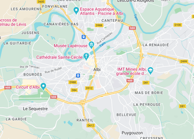 Map of Albi, France