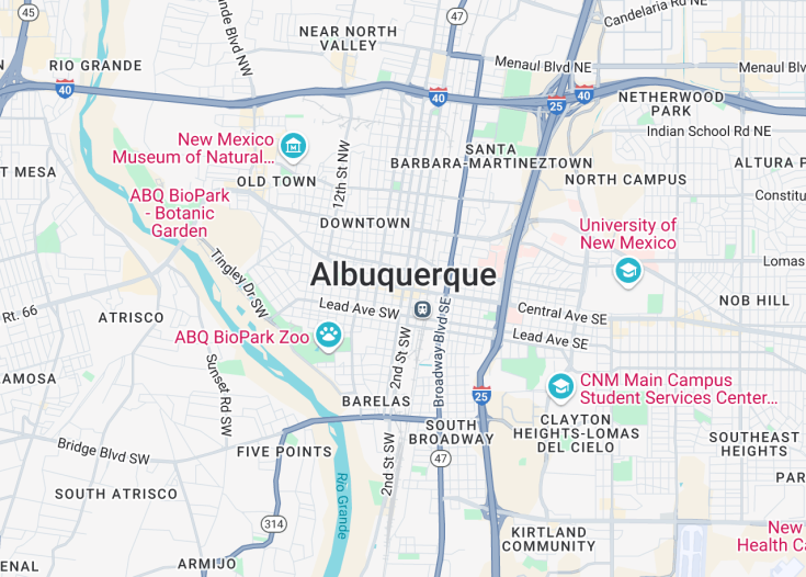 Map of Albuquerque, New Mexico (USA)