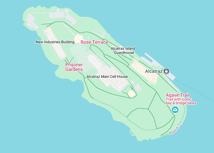 Map of Alcatraz, San Francisco