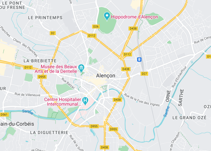 Map of Alençon, France