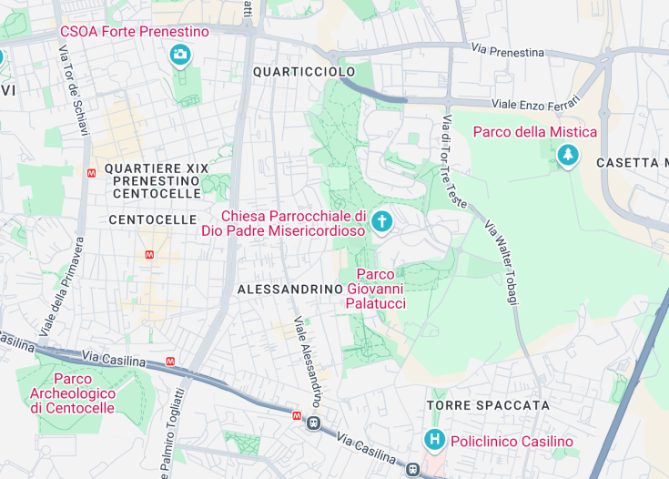 Map of Alessandrino, Rome