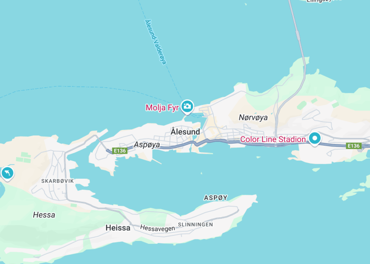 Map of Alesund, Norway