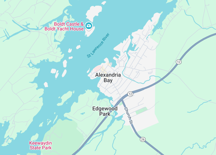 Map of Alexandria Bay, New York State (USA)