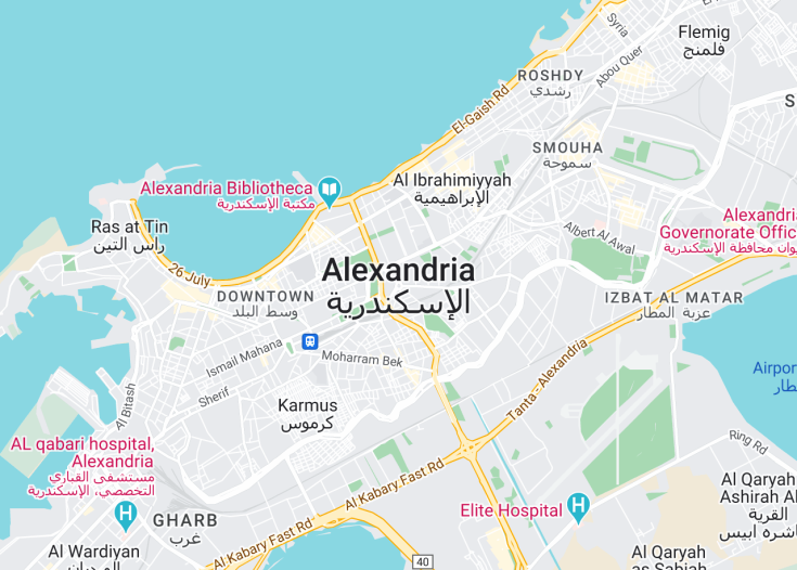 Map of Alexandria, Egypt