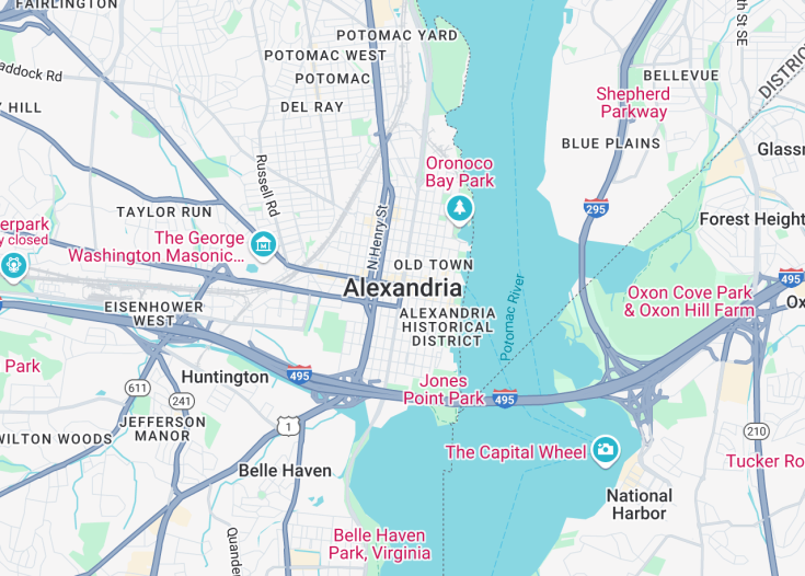 Map of Alexandria, Virginia (USA)