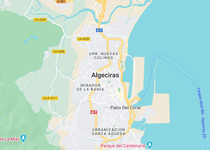 Map of Algeciras, Spain