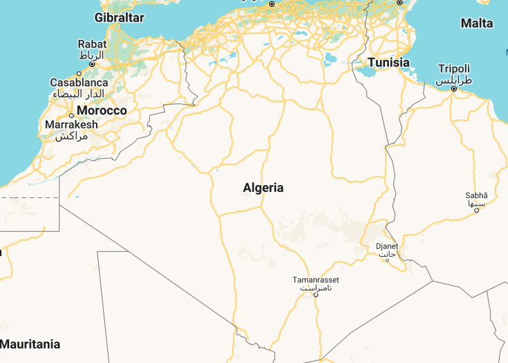 Map of Algeria, 