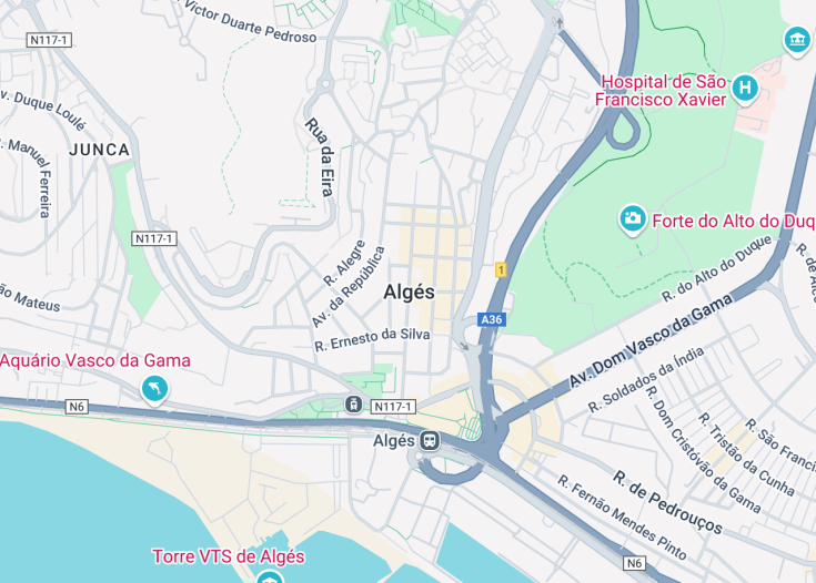 Map of Algés, Portugal