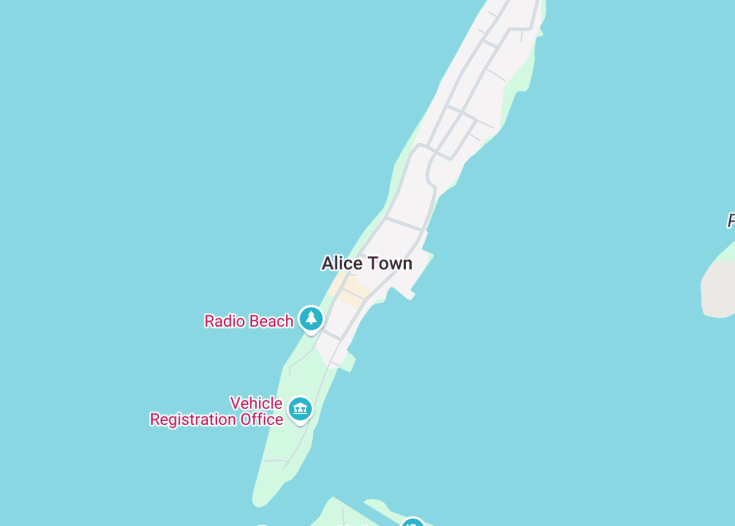 Map of Alice Town, Bahamas