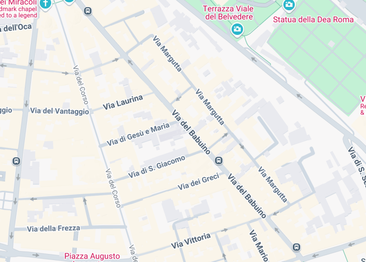 Map of All Saints’ Anglican Church, Rome