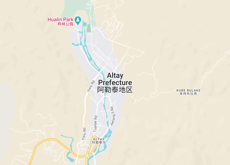 Map of Altay City, China