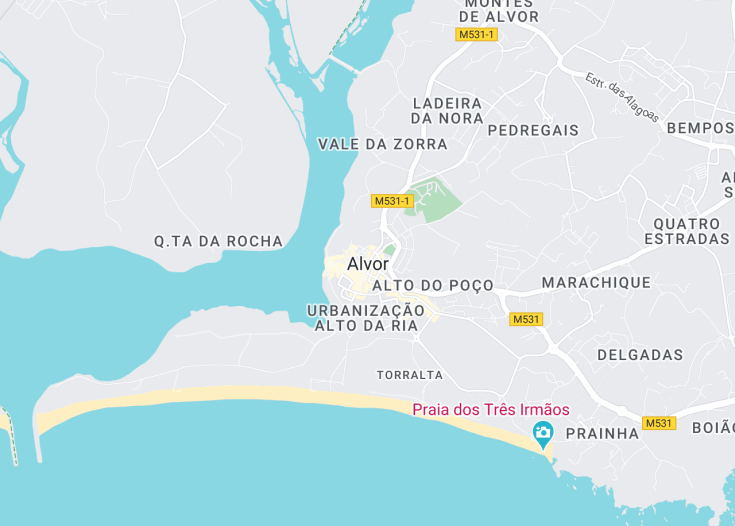 Map of Alvor, Portugal