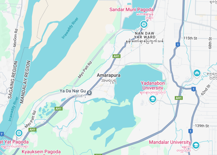 Map of Amarapura, Myanmar