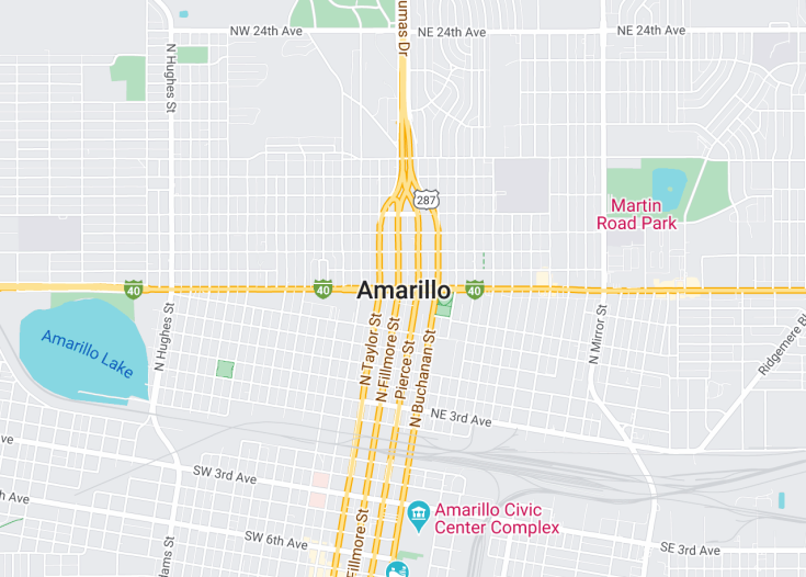 Map of Amarillo, Texas (USA)