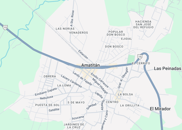 Map of Amatitan, Mexico