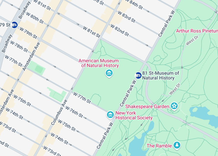 Map of American Museum of Natural History, New York