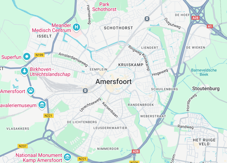 Map of Amersfoort, Netherlands